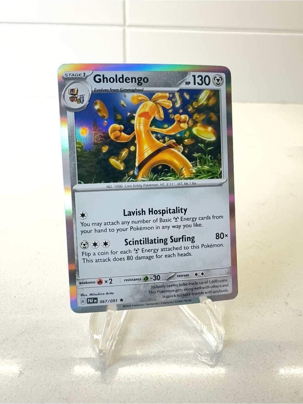 Pokemon TCG Card -  Gholdengo #67 Pokemon Paldean Fates